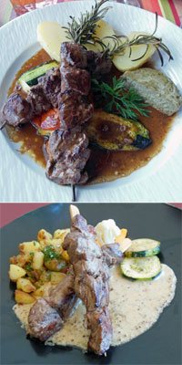 photo of veal hanger steak on brochette